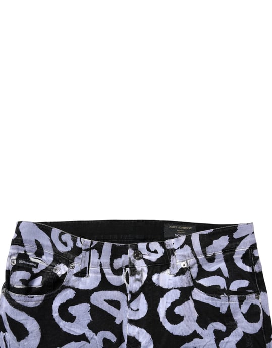 Schmale Jeans mit Graffiti-Druck - Image 5