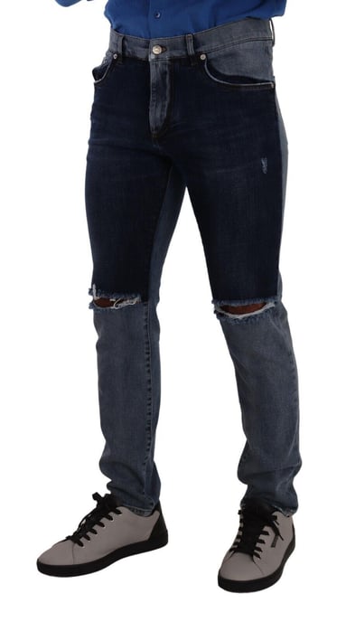 Zweifarbige Vintage-Denim-Jeans - Image 2