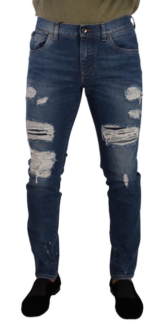 Schmal geschnittene Ripped Jeans - Image 1