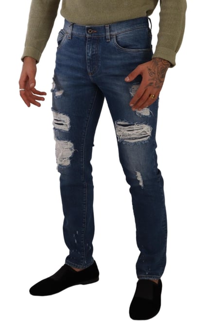 Schmal geschnittene Ripped Jeans - Image 4