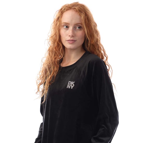 DKNY - Sweatshirt für Damen, Rundhalsausschnitt, Velours (Schwarz) - Image 3