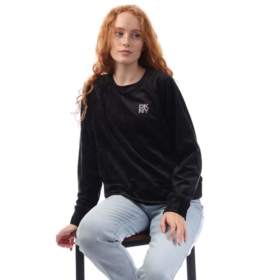 DKNY - Sweatshirt für Damen, Rundhalsausschnitt, Velours (Schwarz) - Image 4