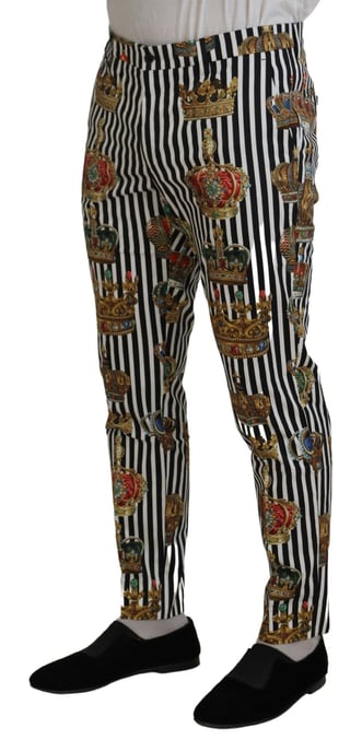 Kronen Druckhose Schwarz-Weiße Streifen - Image 3