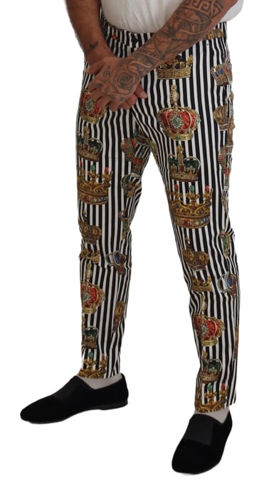 Kronen Druckhose Schwarz-Weiße Streifen - Image 5
