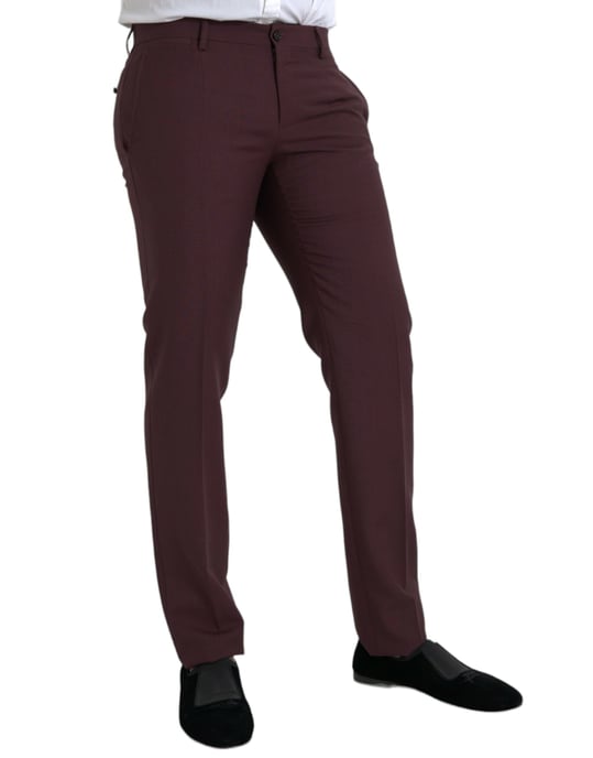 Klassische Passform Burgundy Hose - Image 2