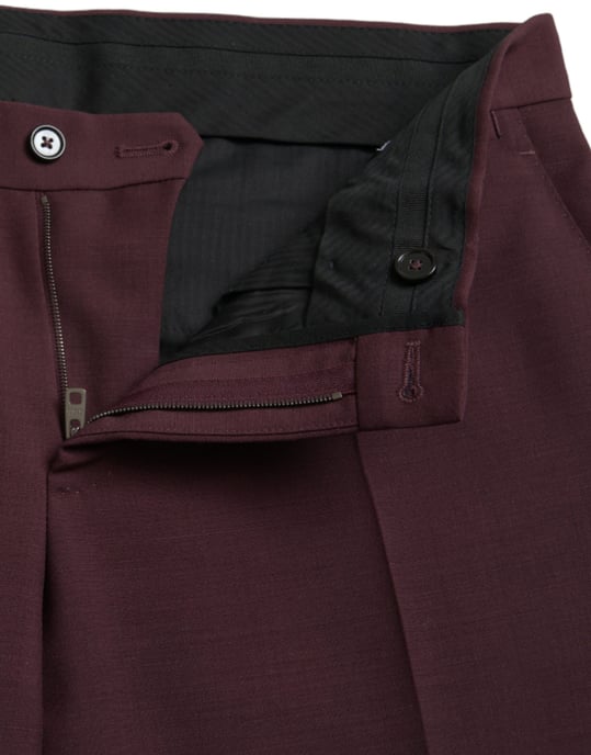 Klassische Passform Burgundy Hose - Image 5