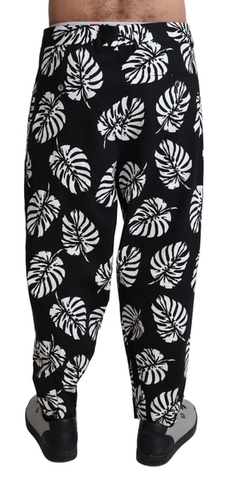 Lässige Seidenhose mit tropischem Blattmuster - Image 3