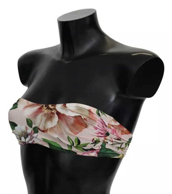 Bikini-Oberteil mit floralem Muster, strapless Badeanzug - Image 2
