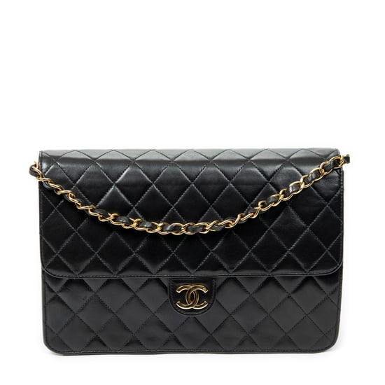 Vintage Push Lock Straight Flap Umhängetasche - Image 1