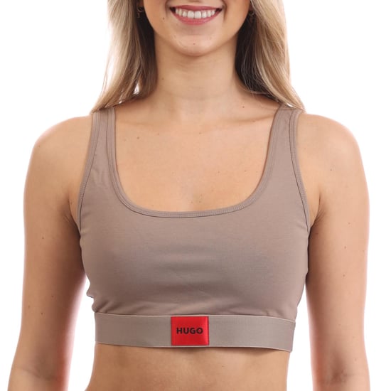 Damen Hugo Red Logo Label Bralette in Braun - Image 1