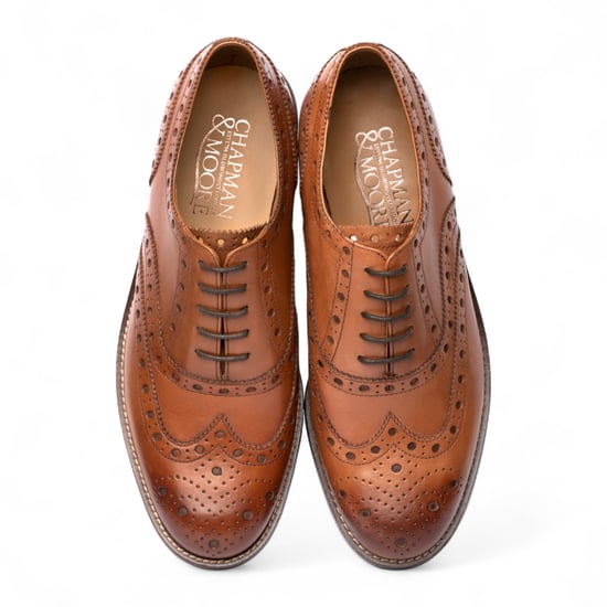 Chapman & Moore Herren-Brogue-Schuhe aus hellbraunem Leder, Oxford-Stil, fürs Büro - Image 4