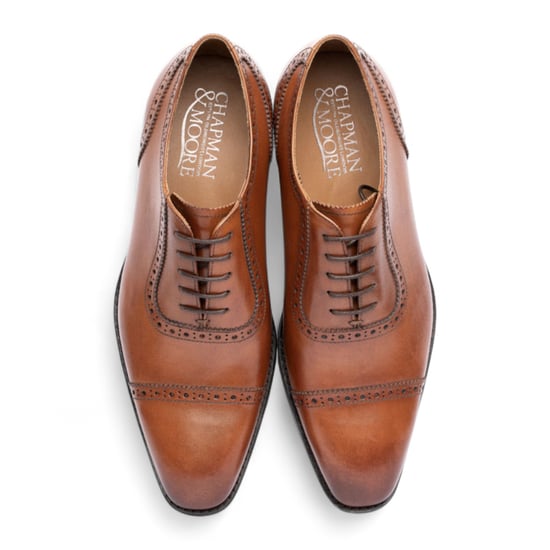 Chapman & Moore Herren-Oxford-Schuhe aus hellbraunem Leder mit halbbrogueartiger Kappe - Image 4