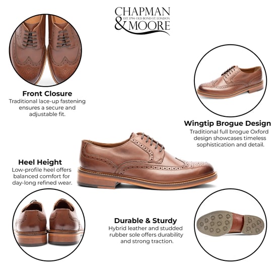Chapman & Moore Herren Derby Brogue Oxford Schuhe aus braunem Leder - Image 2
