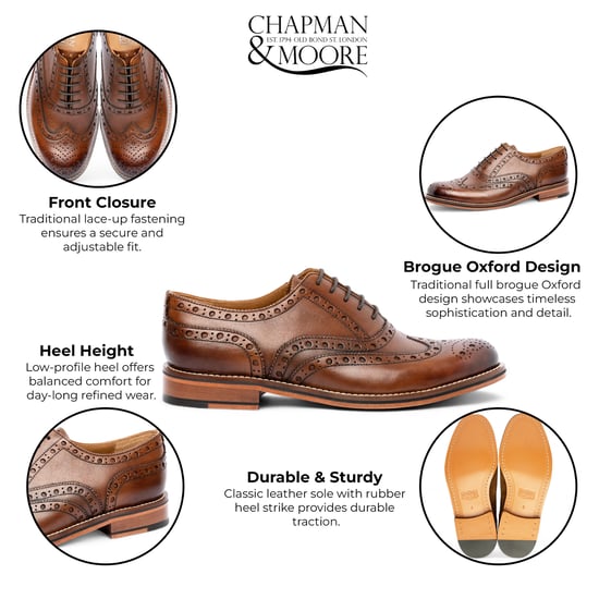 Chapman & Moore Herren-Brogue-Schuhe aus braunem Leder, Oxford-Stil, fürs Büro - Image 2