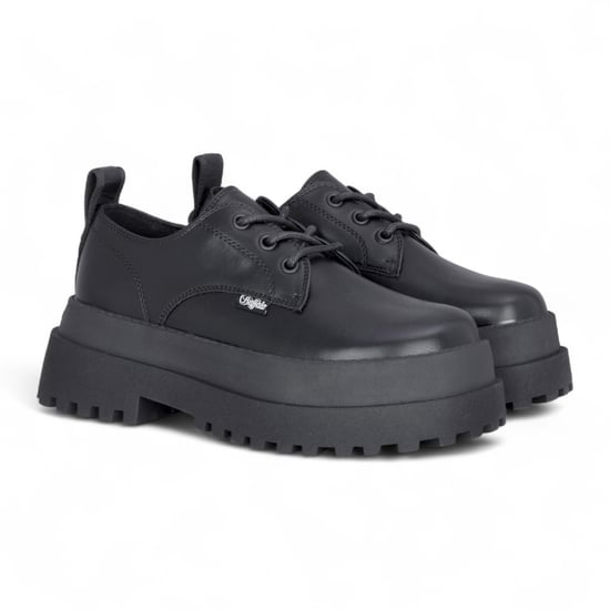 Buffalo Damen-Derbyschuhe, schwarz, mit Schnürung und Plateau – Pluto - Image 3