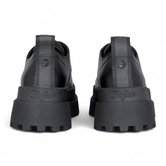 Buffalo Damen-Derbyschuhe, schwarz, mit Schnürung und Plateau – Pluto - Image 5