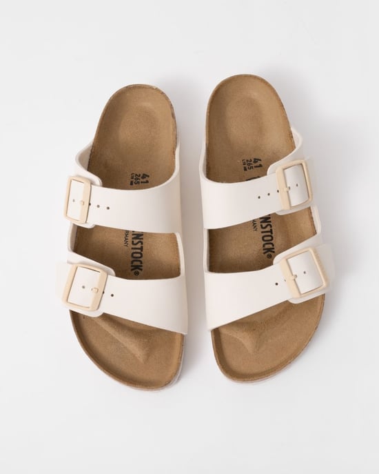 Birkenstock Damen Flache Sandalen Arizona Slip-On Eierschale - Image 6