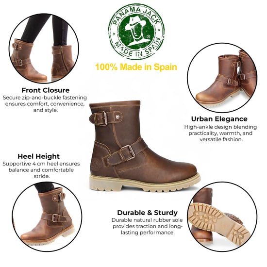 Panama Jack Damen-Ankle-Boots Felina B33 aus barkfarbenem, wasserdichtem Leder mit Schnalle - Image 2