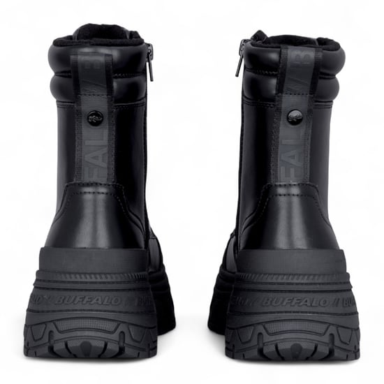 Buffalo Damen Schwarze Chunky Plateau-Schnürstiefel, mittelhoch - Fusion - Image 6