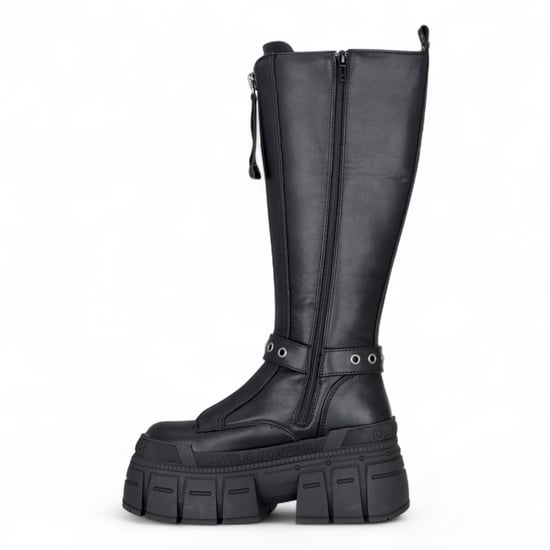 Buffalo Damen Biker-Kniehohe schwarze Chunky-Gothic-Plateau-Stiefel - Gospher Hi - Image 5
