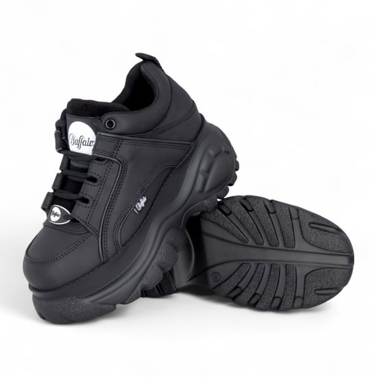 Buffalo Damen-Sneaker aus schwarzem Leder mit klobiger Plateausohle - 1339-14-2.0 - Image 4