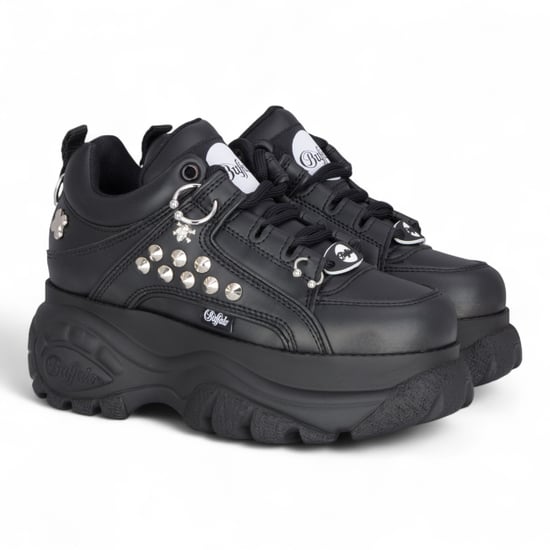Buffalo Damen-Sneaker, schwarz, mit Nieten besetzt, klobige Plateausohle - 1339-14-PUNK - Image 3