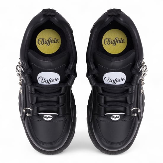 Buffalo Damen-Sneaker, schwarz, mit Nieten besetzt, klobige Plateausohle - 1339-14-PUNK - Image 6