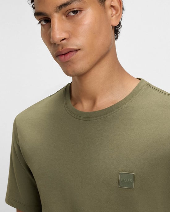 Hugo Boss Grüne Baumwoll Herren T-Shirt - Image 3