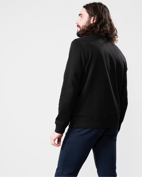 BOSS Logo Patch Nachhaltiges Half-Zip-Sweatshirt – Schwarz - Image 3