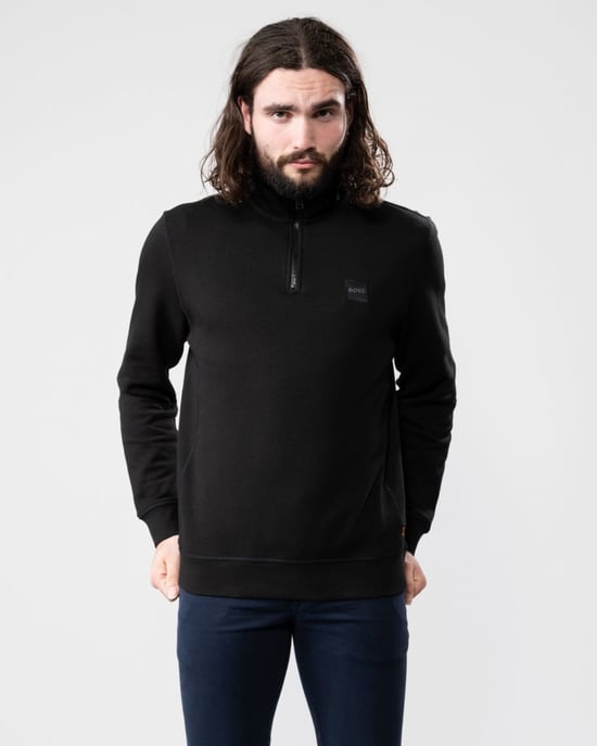 BOSS Logo Patch Nachhaltiges Half-Zip-Sweatshirt – Schwarz - Image 5