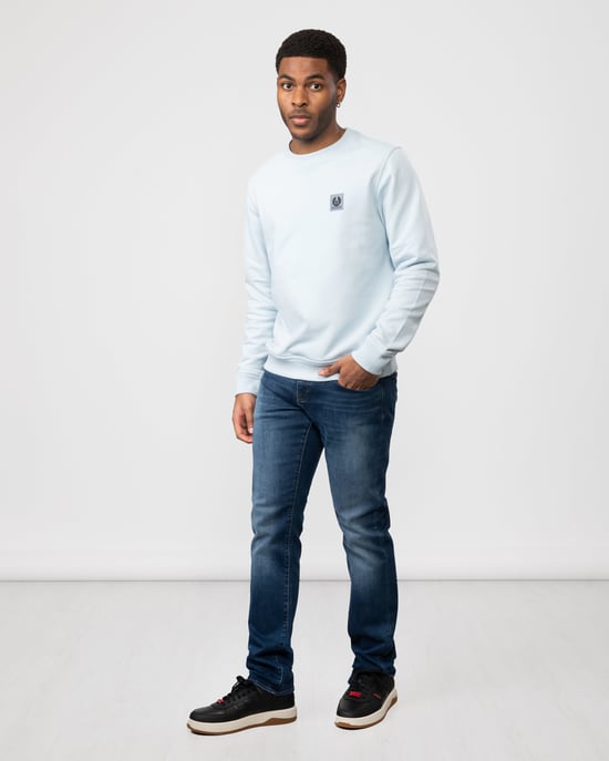 Belstaff Mens Crew Neck Sweatshirt With Logo Patch - Image 3