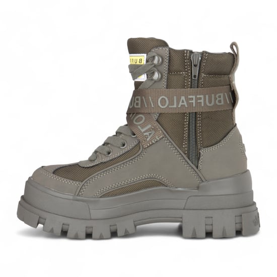 Buffalo Damen Khaki Chunky Plateau-Kampfstiefel mit hohem Knöchelumfang - ASPHA-COM1 - Image 5