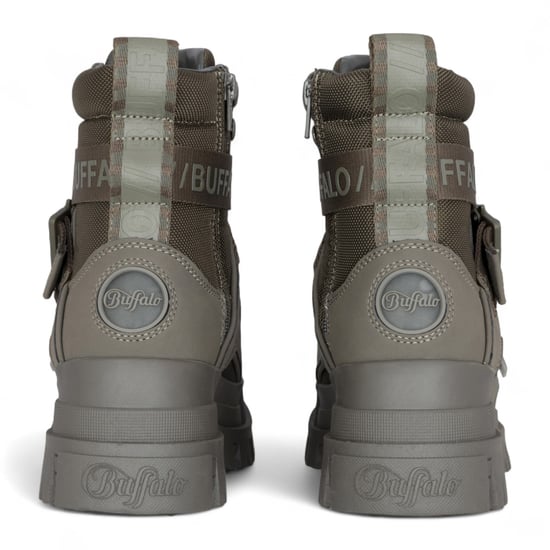 Buffalo Damen Khaki Chunky Plateau-Kampfstiefel mit hohem Knöchelumfang - ASPHA-COM1 - Image 6