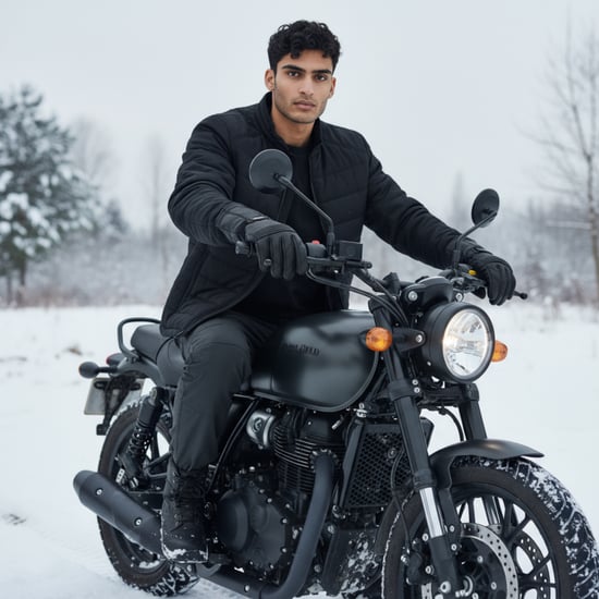 Thermohandschuhe für Herren, gepolstert, schwarzes Leder, wasserdicht, Winter- und Sommer-Bikerschutz - Image 2