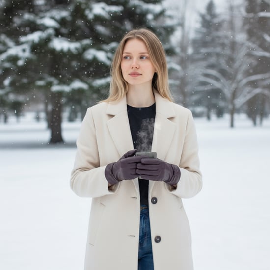Lila italienische Lederhandschuhe für Damen mit weichem Wollfutter, Winter-Fahrhandschuhe mit Schleifendesign - Image 2