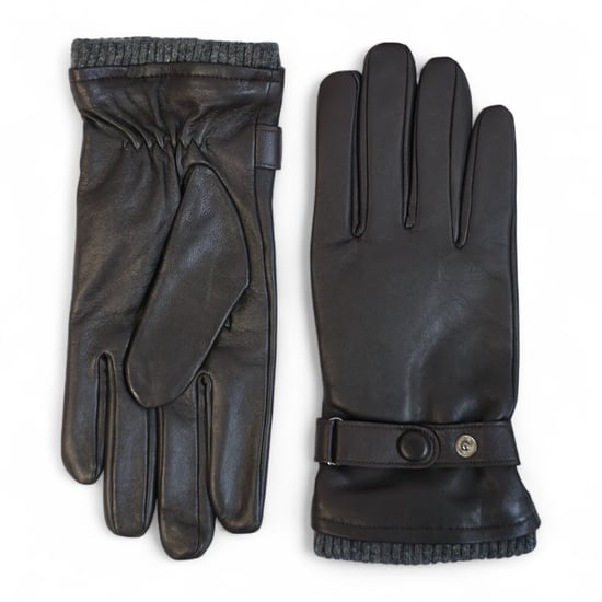 Herrenhandschuhe aus braunem italienischem Leder mit warmem Wollfutter, ideal für Winter, Radfahren, Autofahren und Freizeit. - Image 1