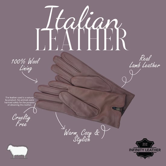 Damen-Fahrhandschuhe aus nudefarbenem, beigefarbenem italienischem Leder mit weichem Wollfutter und Knopfleiste für den Winter - Image 4