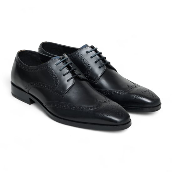 Antique Rogue Schwarze Oxford-Derby-Brogues aus Leder für Herren - Luca - Image 3