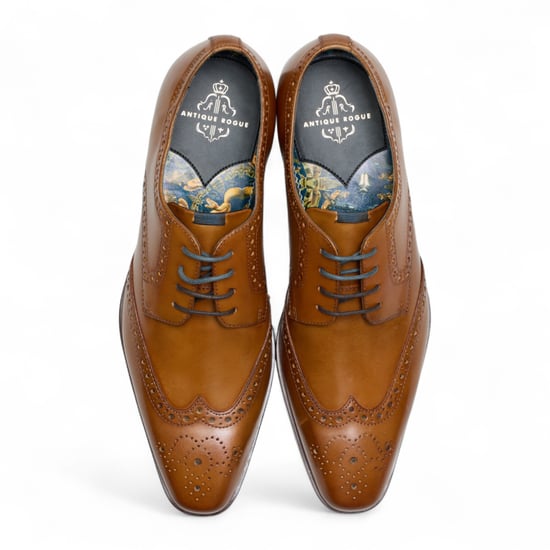 Antique Rogue Herren Oxford Derby Brogue aus hellbraunem Leder - Luca - Image 4