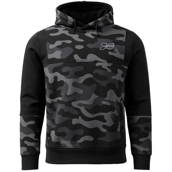 Crosshatch Logo Herren Camo Schwarz Hoodie - Image 1