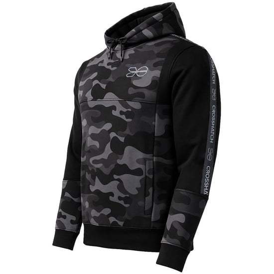 Crosshatch Logo Herren Camo Schwarz Hoodie - Image 2