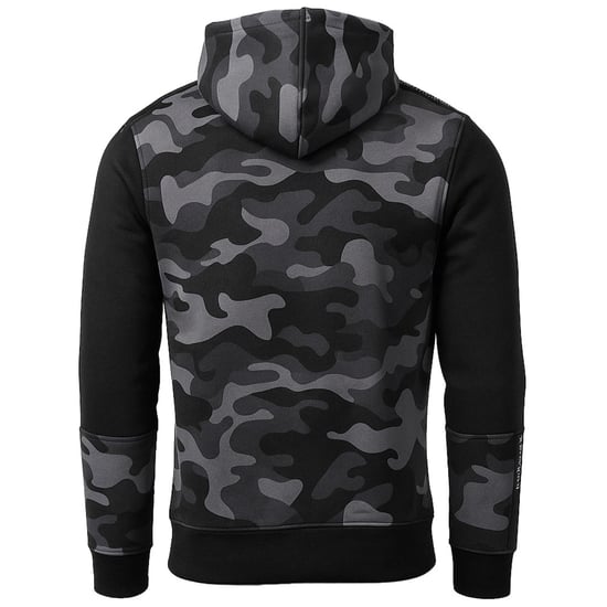 Crosshatch Logo Herren Camo Schwarz Hoodie - Image 3