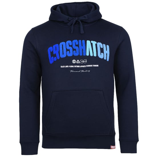 Crosshatch Brustdruck Herren Navy Hoodie - Image 1