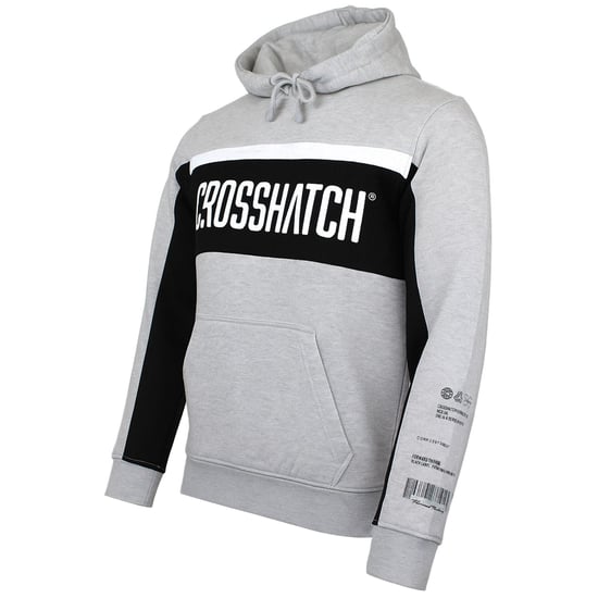 Crosshatch Panel Herren Grau Hoodie - Image 2