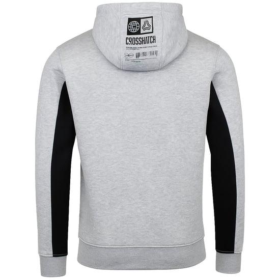 Crosshatch Panel Herren Grau Hoodie - Image 3