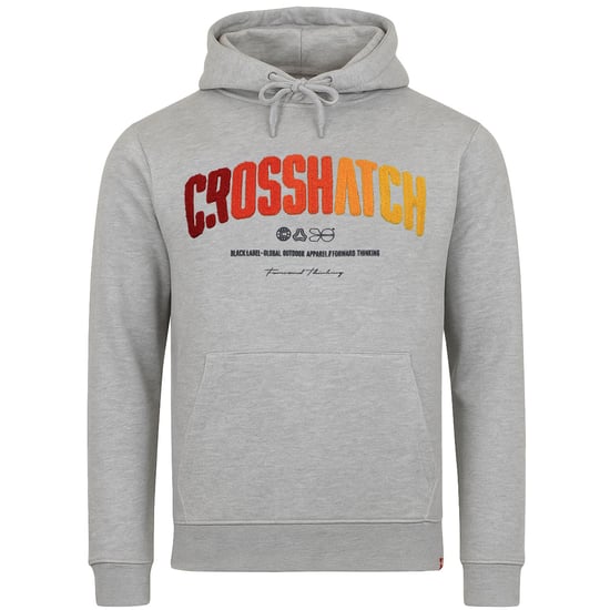 Crosshatch-Brustdruck Herren Grau Hoodie - Image 1