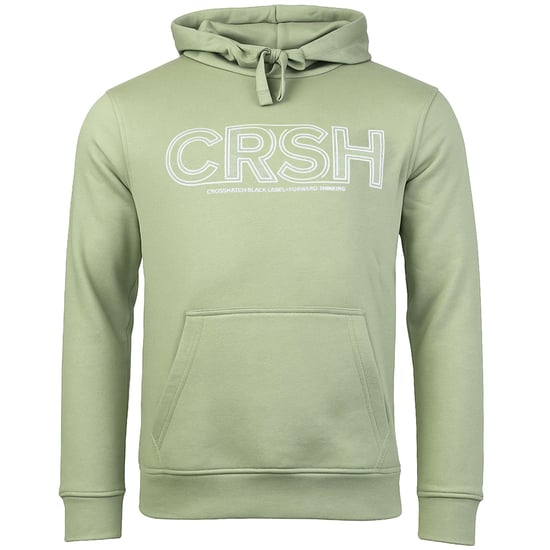 Crosshatch Kendrick Bedruckter Herren Kapuzenpullover in Salbeigrün - Image 1