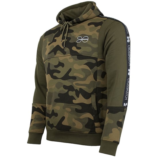 Crosshatch Logo Herren Camo Khaki Hoodie - Image 2
