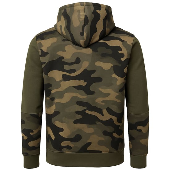Crosshatch Logo Herren Camo Khaki Hoodie - Image 3