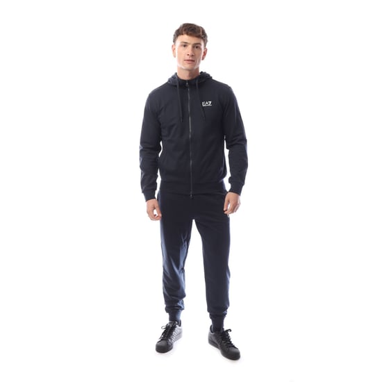 Herren Emporio Armani EA7 Core Identity Vollzip Trainingsanzug in Marineblau - Image 1